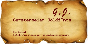Gerstenmeier Jolánta névjegykártya